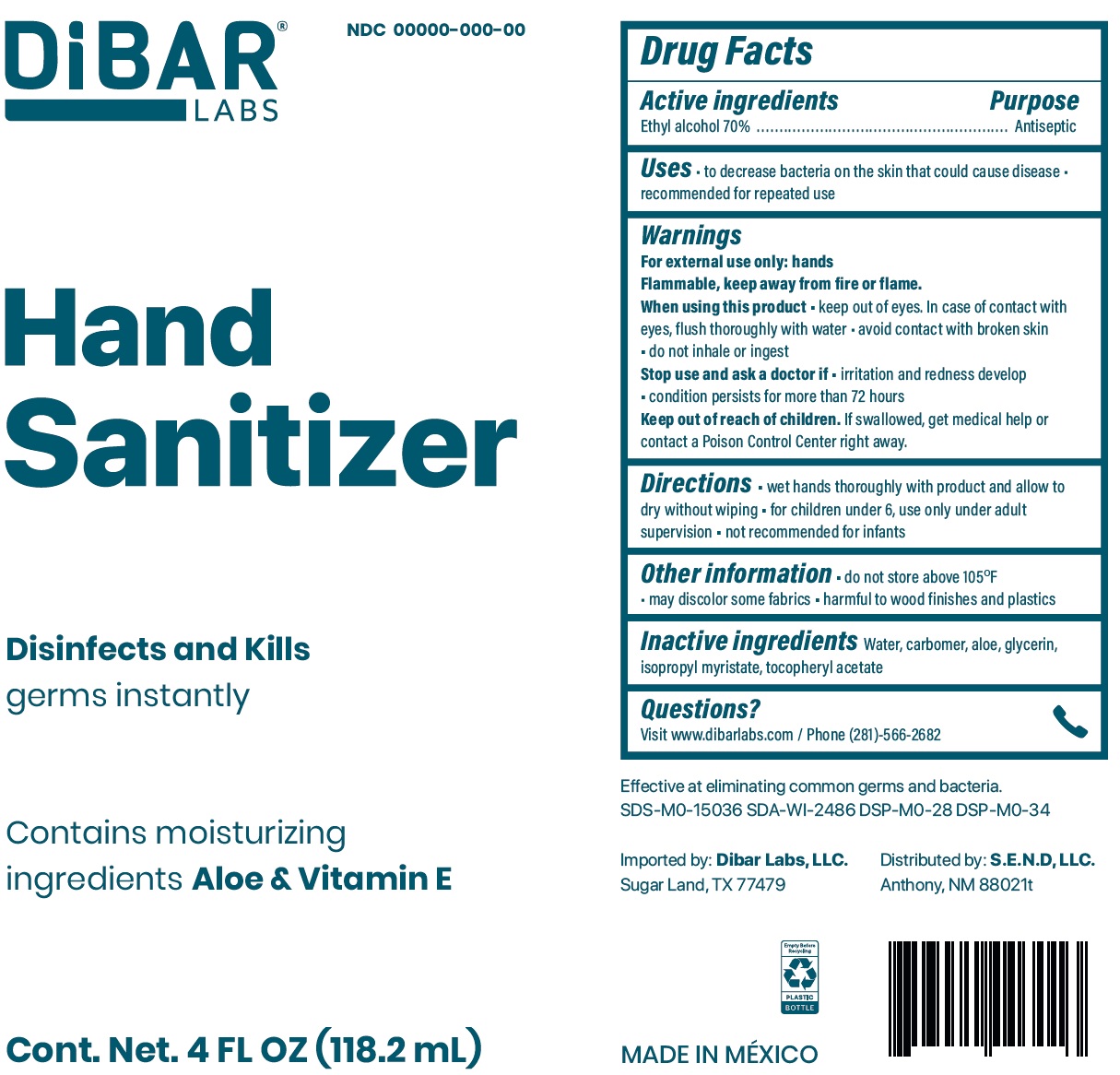 Pill image for Dibar Labs Hand Sanitizer