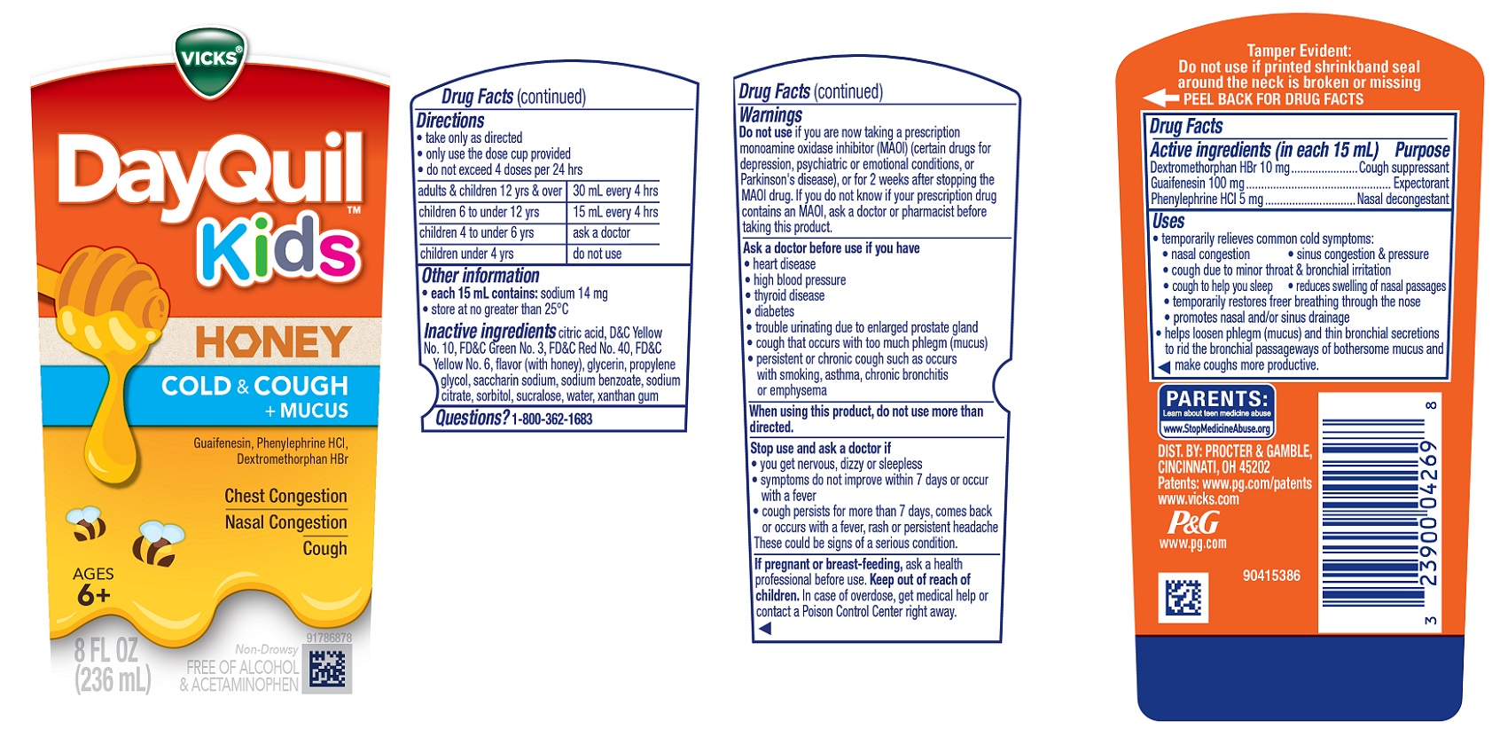 Pill image for Vicks Dayquil Kids Honey Cold & Cough + Mucus