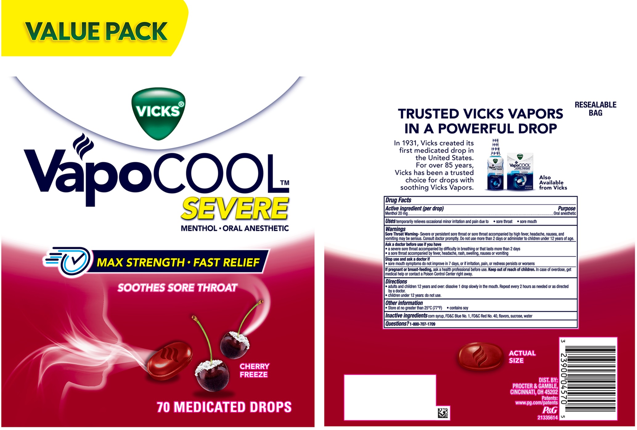 Pill image for vicks vapocool™ severe menthol • oral anesthetic drops