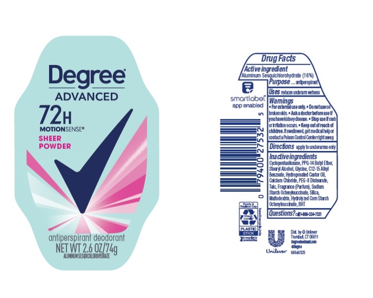 Pill image for Degree Advanced Sheer Powder 72h Antiperspirant Deodorant