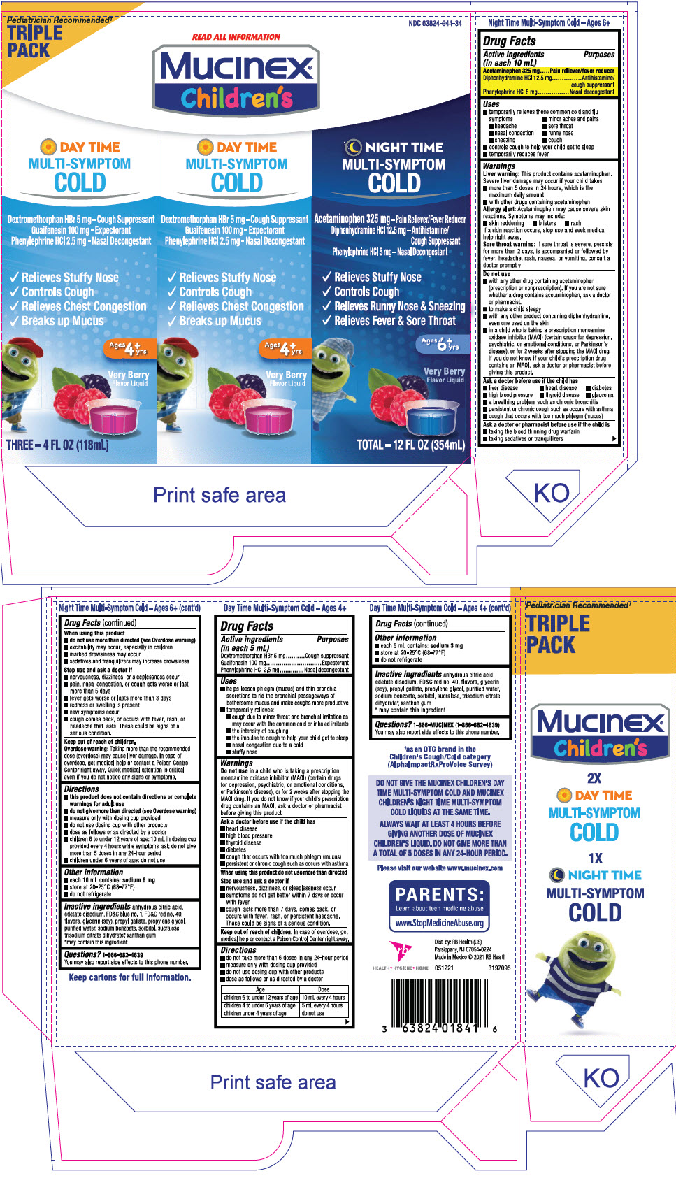 Pill image for Mucinex® Children's Day Time Multi-symptom Cold And Mucinex® Children's Night Time Multi-symptom Cold Triple Pack