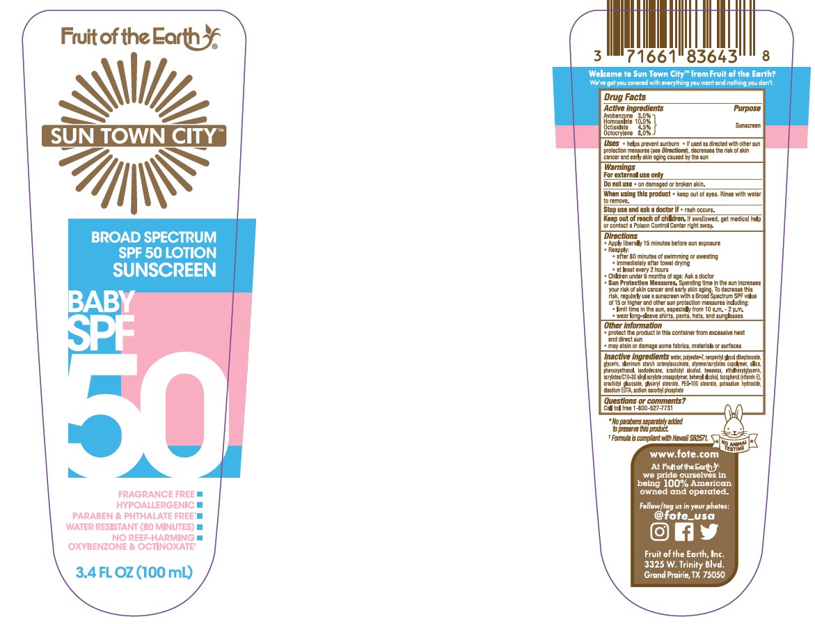 Pill image for Fruit Of The Earth Sun Town City Baby Spf 50 Lotion Sunscreen