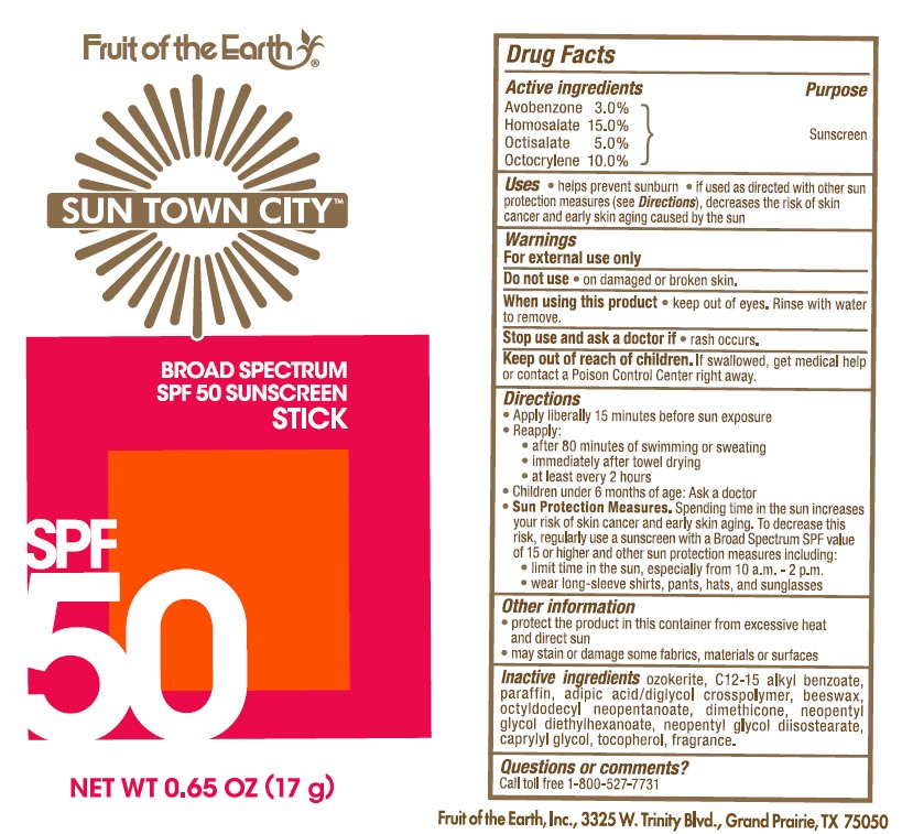 Pill image for fruit of the earth sun town city spf 50 sunscreen stick