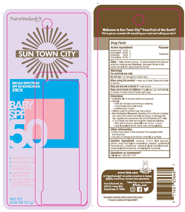 Pill image for Fruit Of The Earth Sun Town City Baby Spf 50 Sunscreen Stick