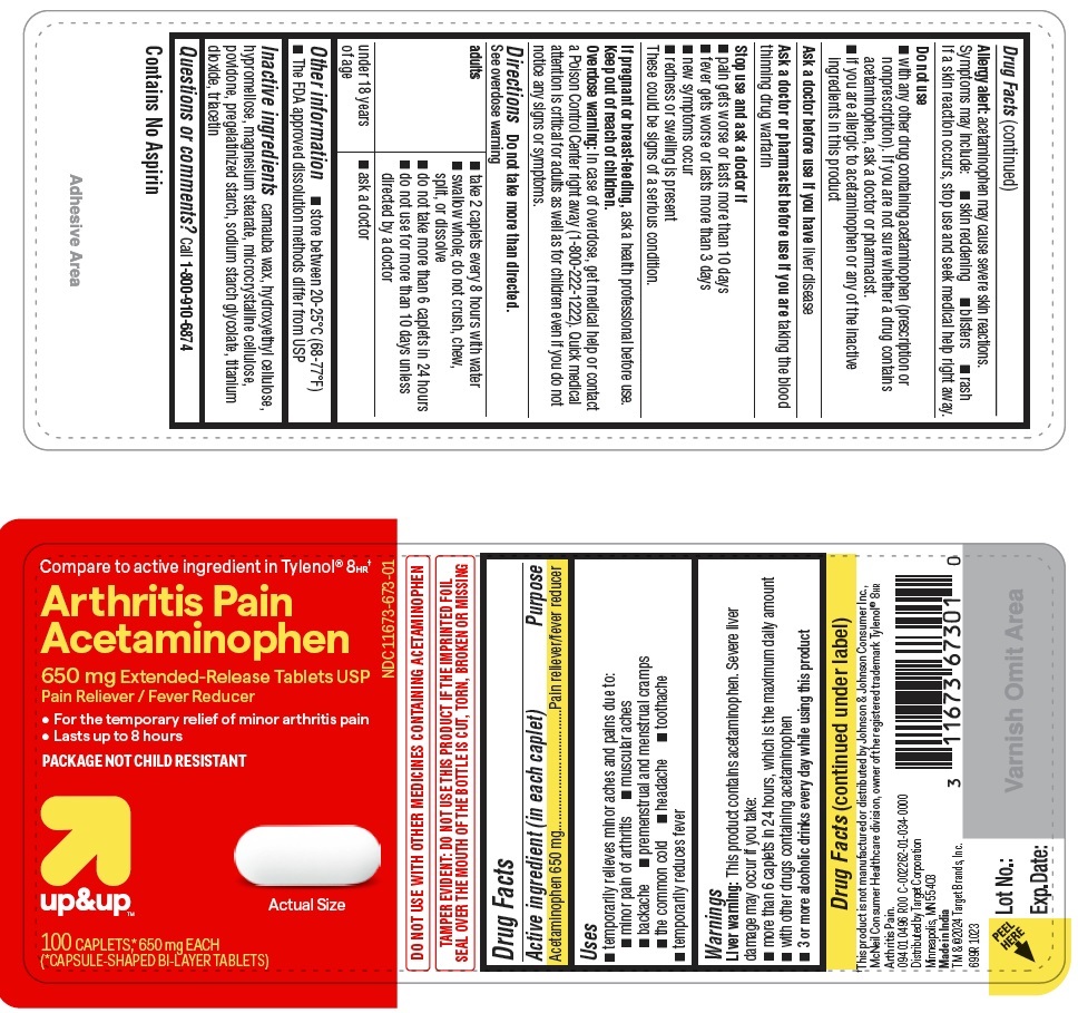 Pill image for 699r Target 11673 673 Acetaminophen Extended Release Tablets Usp, 650 Mg