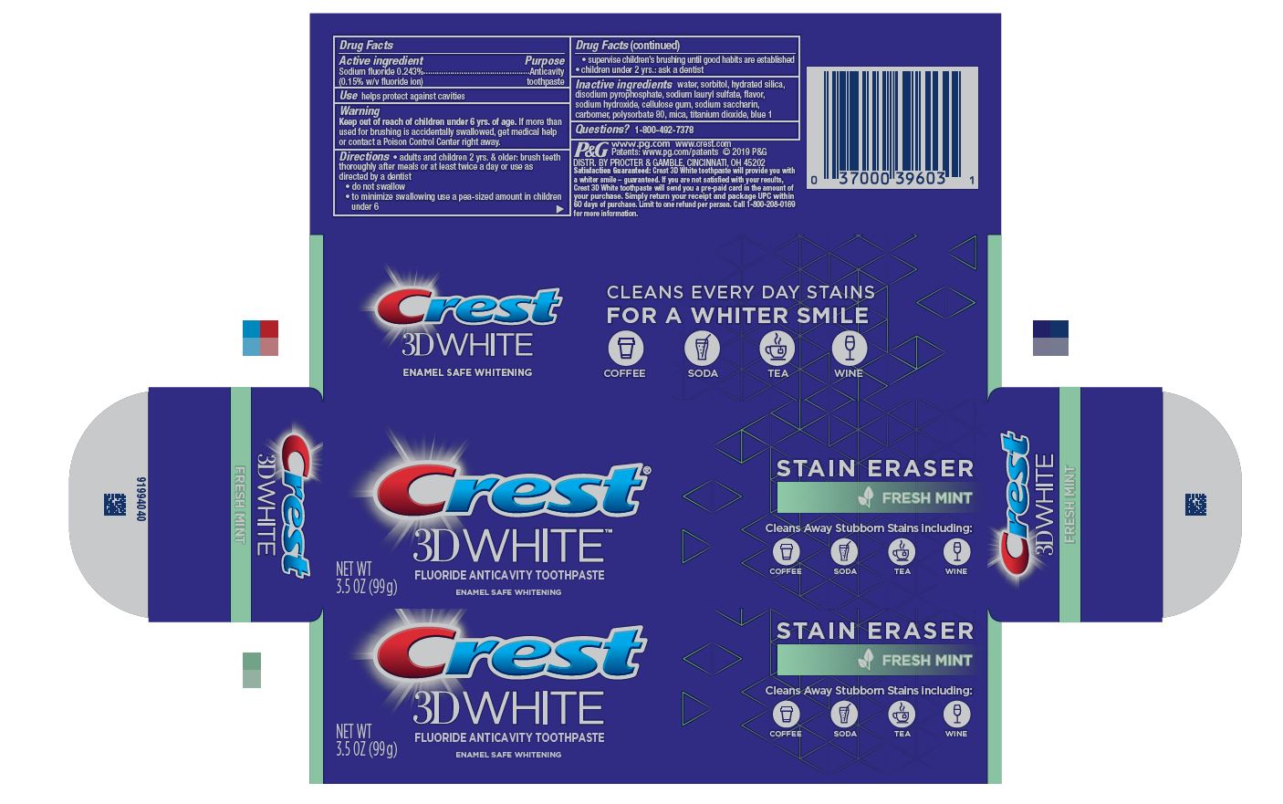 Pill image for Crest 3d White Stain Eraser Fresh Mint