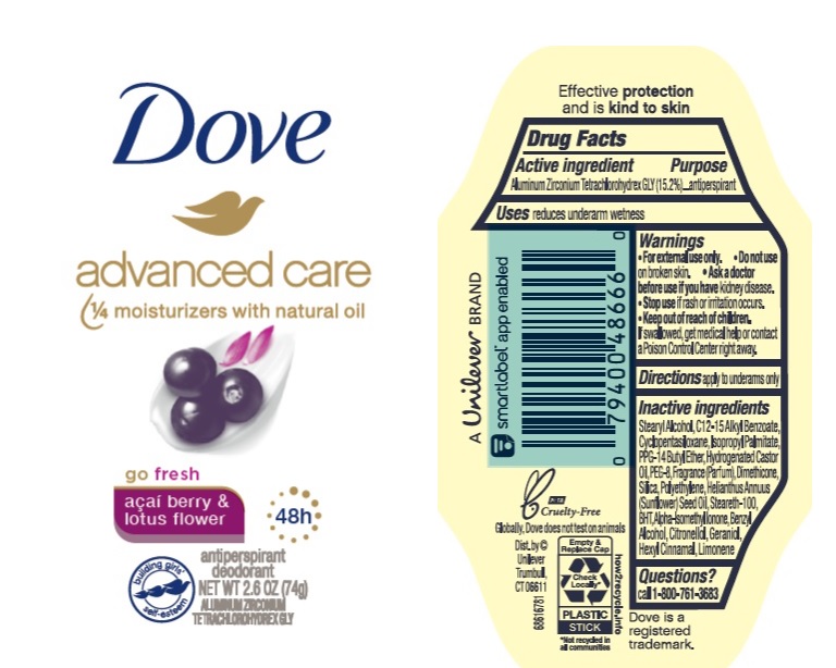 Pill image for Dove Advanced Care Go Fresh Acai Berry & Lotus Flower 48h Antiperspirant Deodorant