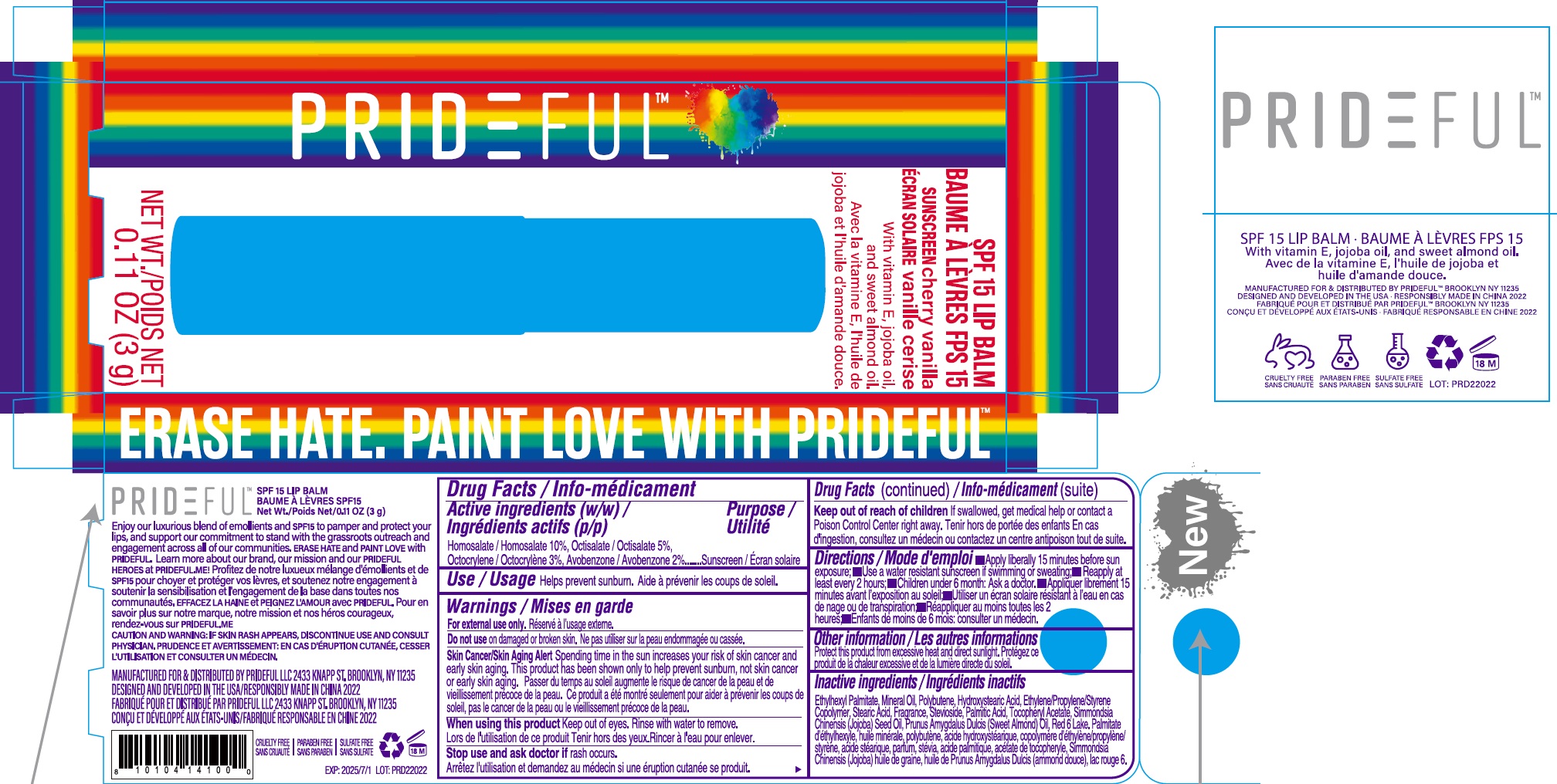 Pill image for Prideful Spf 15 Lip Balm-cherry Vanilla