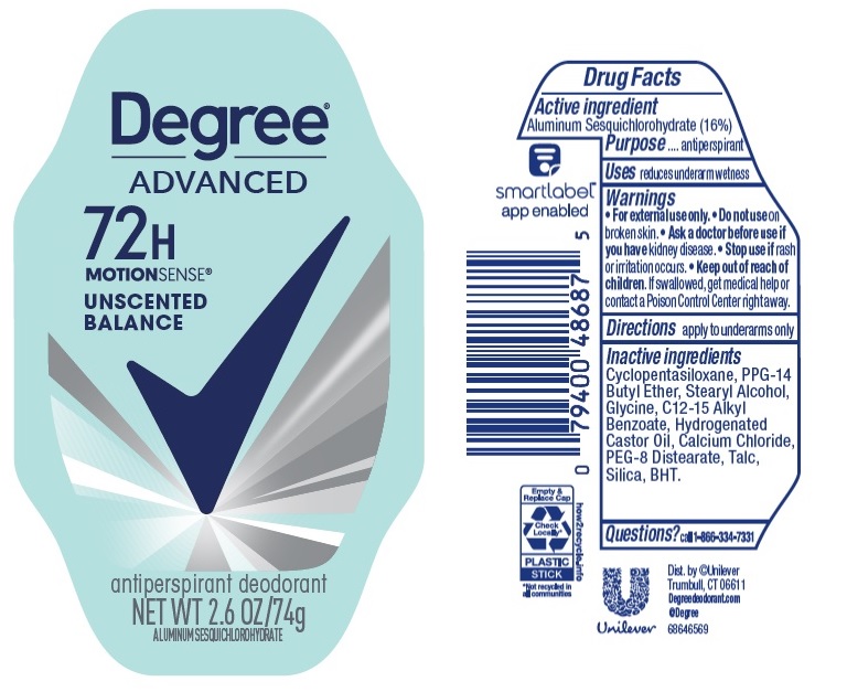 Pill image for Degree Advanced Unscented Balance 72h Antiperspirant Deodorant
