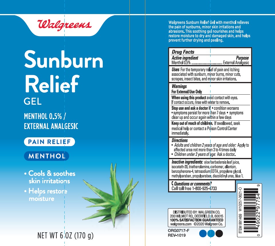 Pill image for Walgreens Sunburn Relief Gel