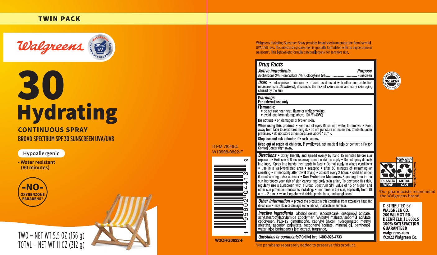 Pill image for Walgreens Spf 30 Hydrating Continuous Spray