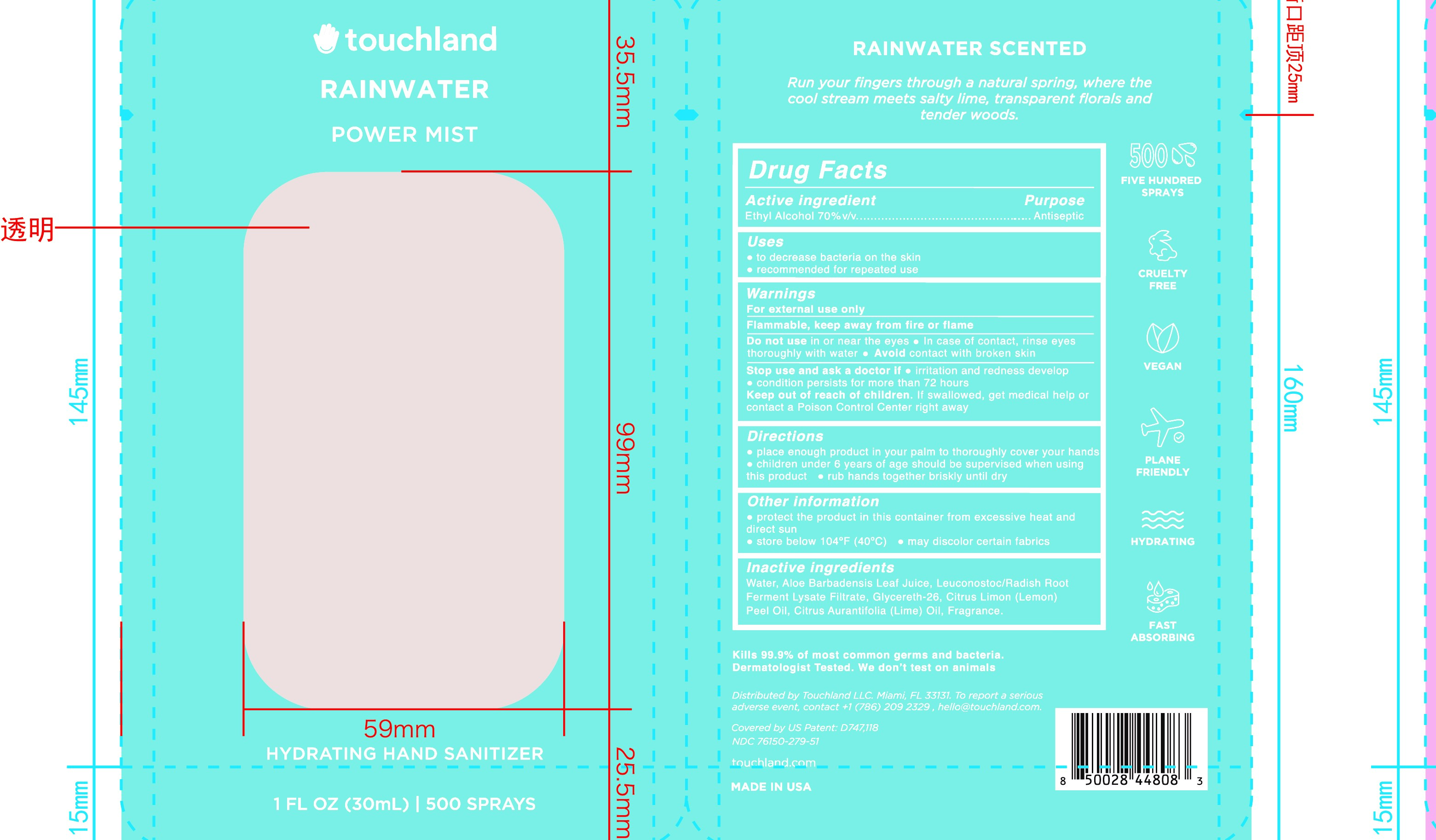 Pill image for Touchland Rainwater Hand Sanitizer Spray