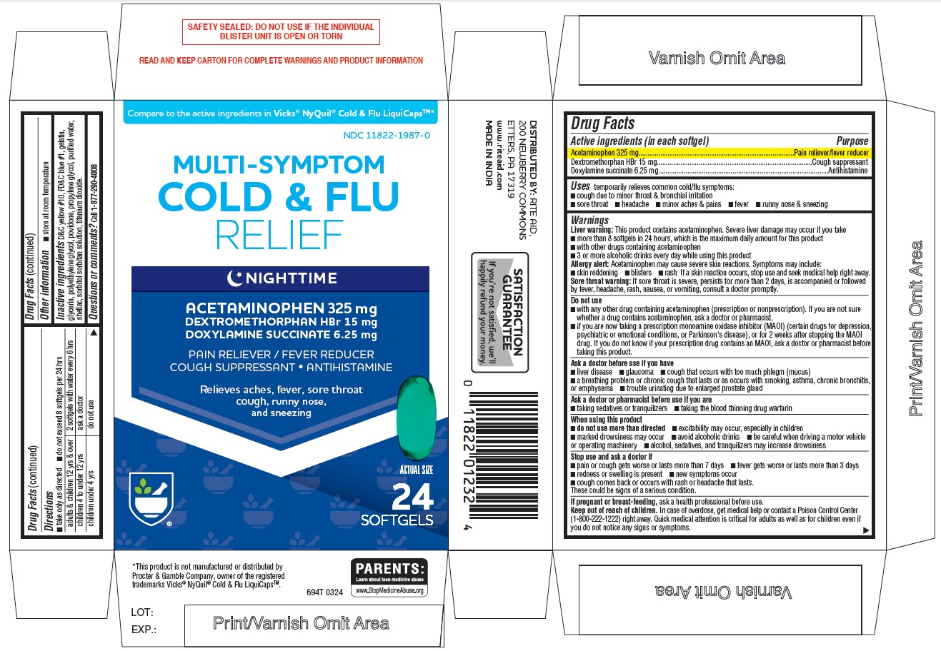 Pill image for Multi-symptom Cold & Flu Relief Nighttime (acetaminophen 325 Mg Dextromethorphan Hbr 15 Mg Doxylamine Succinate 6.25 Mg)