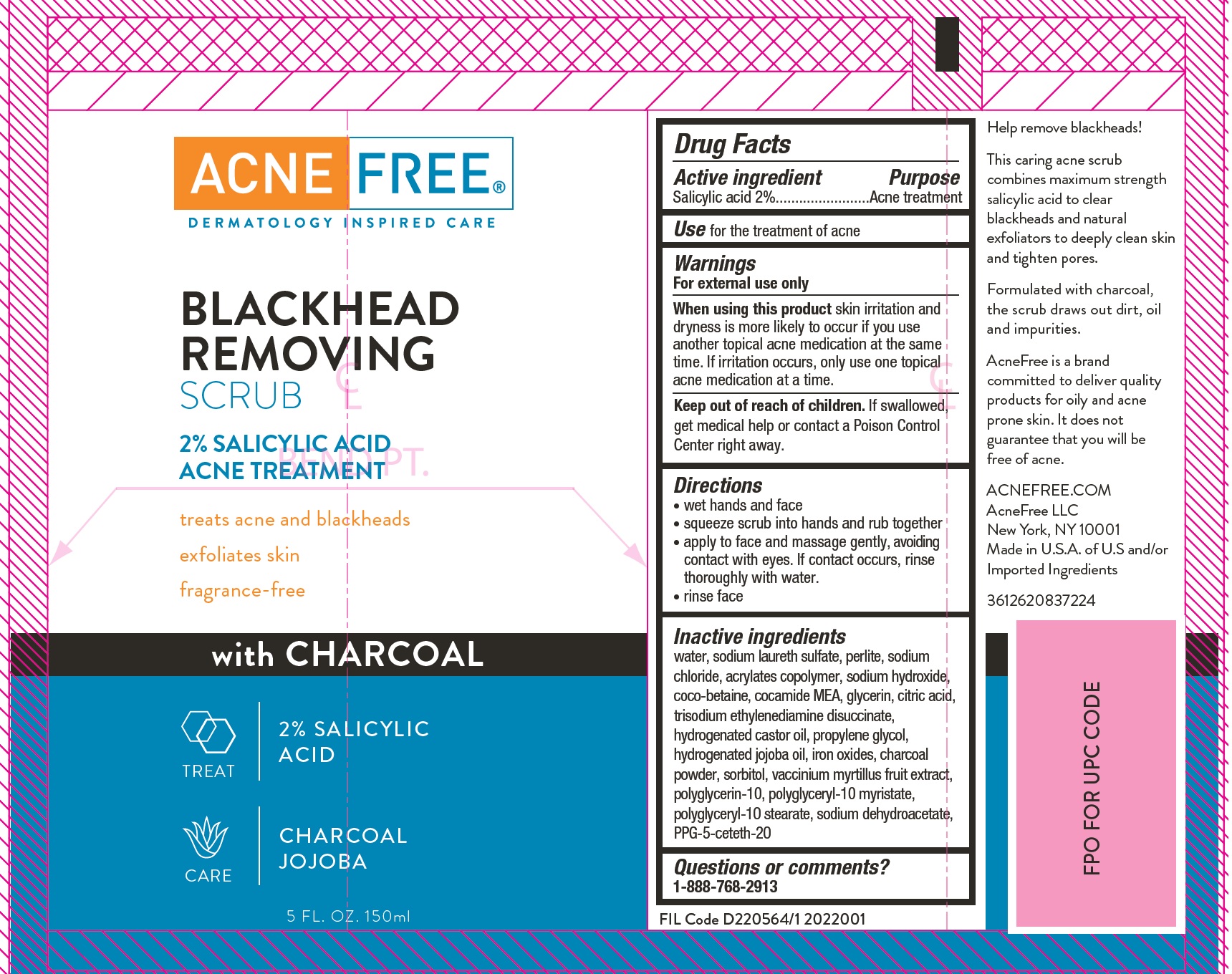 Pill image for Acne Free Blackhead Removing Scrub 2 Salicylic Acid With Charcoal