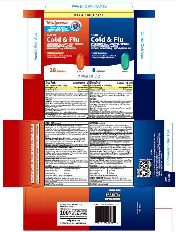 Pill image for 695t 0363 0729 Walgreens - Daytime Nighttime Cold & Flu