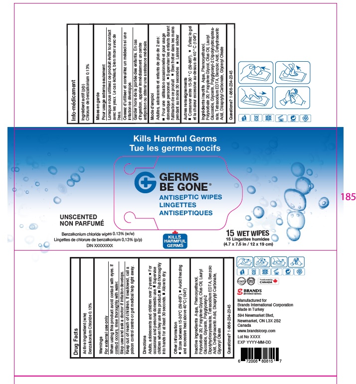 Pill image for Germs Be Gone Antiseptic Wipes- Unscented