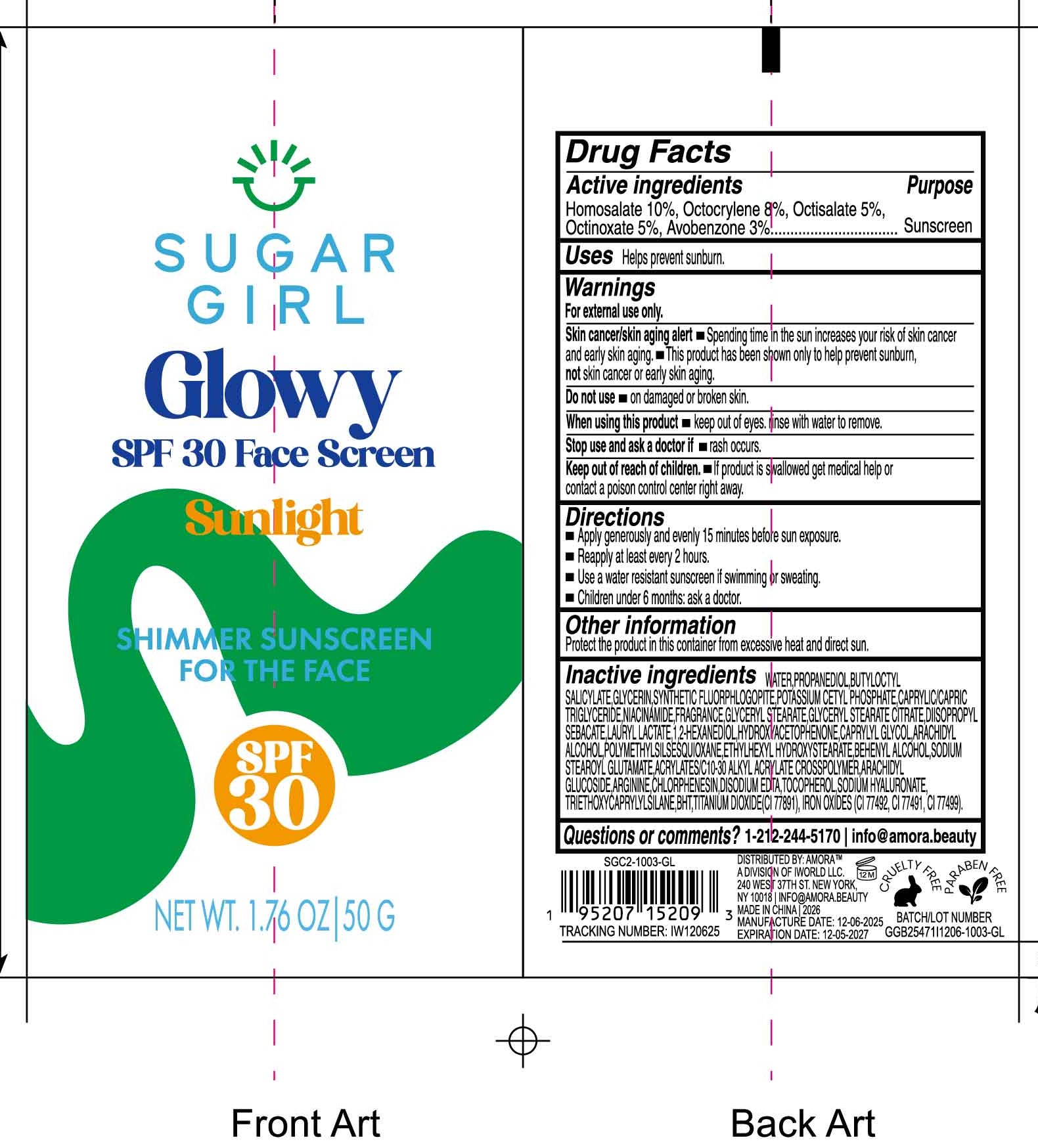 Pill image for Sugargirl Glowy Spf 30 Face Screen Sunlight Shimmer Sunscreen For The Face