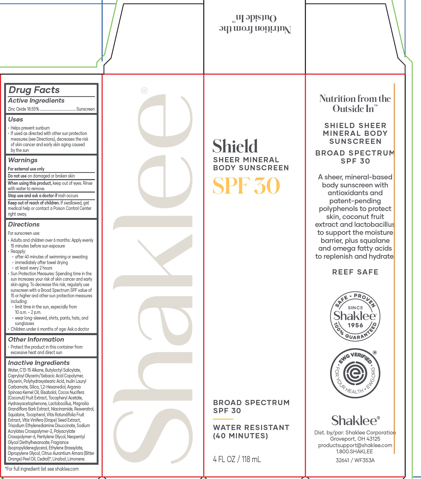 Pill image for shaklee shield sheer mineral body sunscreen spf 30