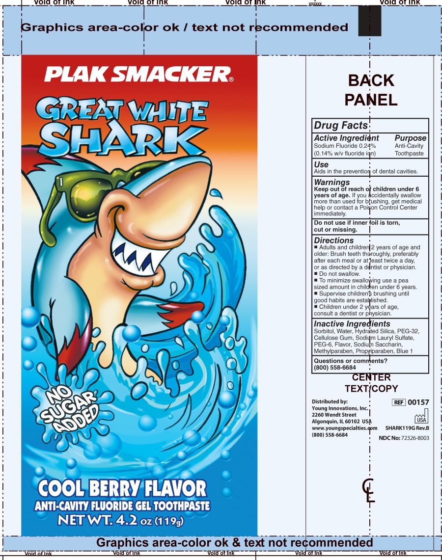 Pill image for plak smacker great white shark anti-cavity