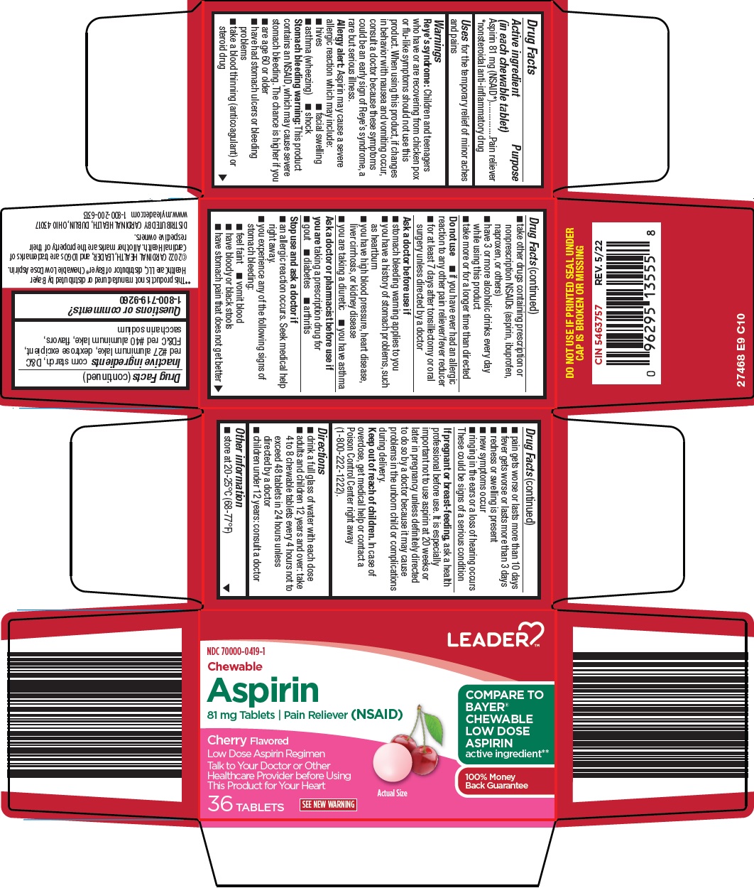 Pill image for cardinal health aspirin drug facts