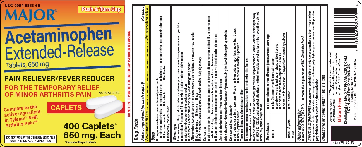 Pill image for Major Pharmaceuticals Acetaminophen Extended-release Tablets, 650 Mg Drug Facts
