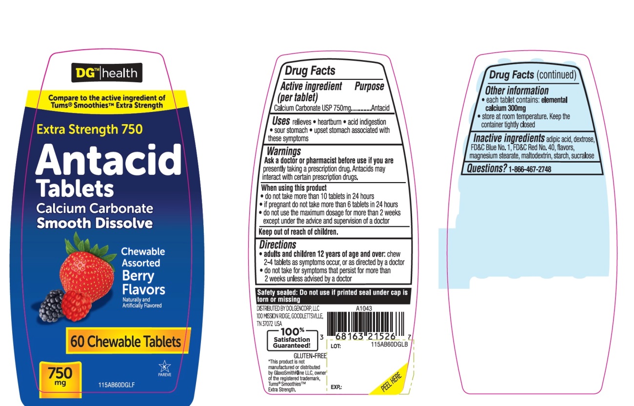 Pill image for Extra Strength Antacid Assorted Berries 60 Chewable Tablets