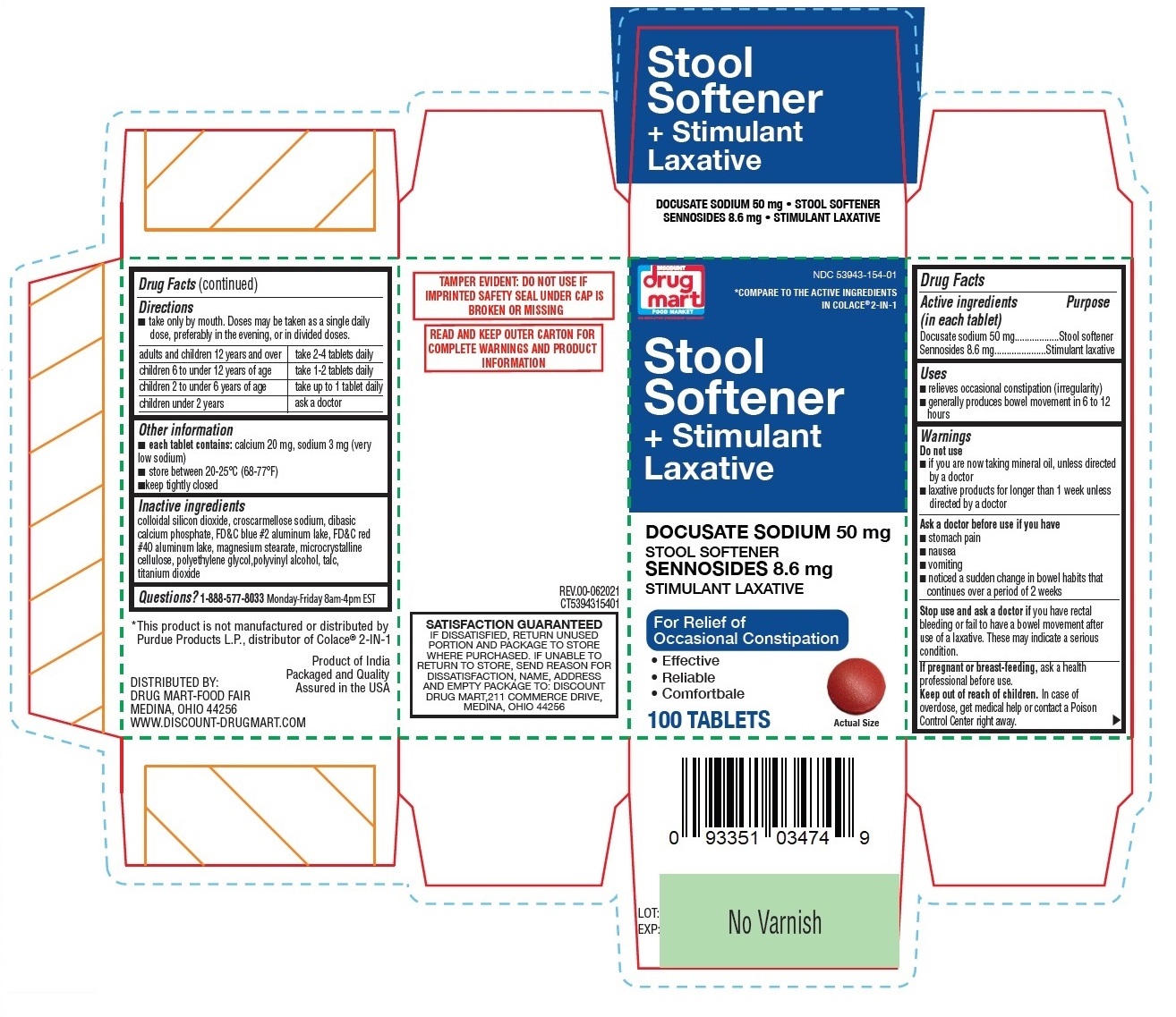 Pill image for Drug Mart Stool Softener + Stimulant Laxative