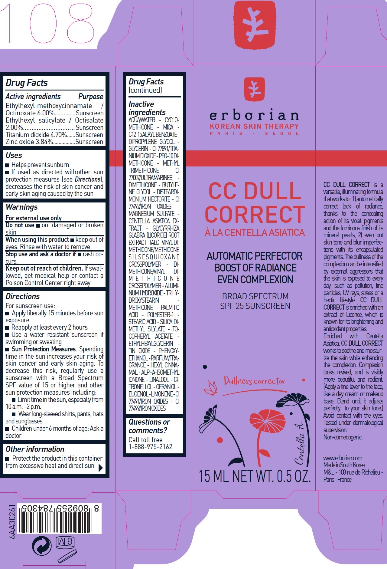 Pill image for Erborian – Cc Dull Correct Spf25