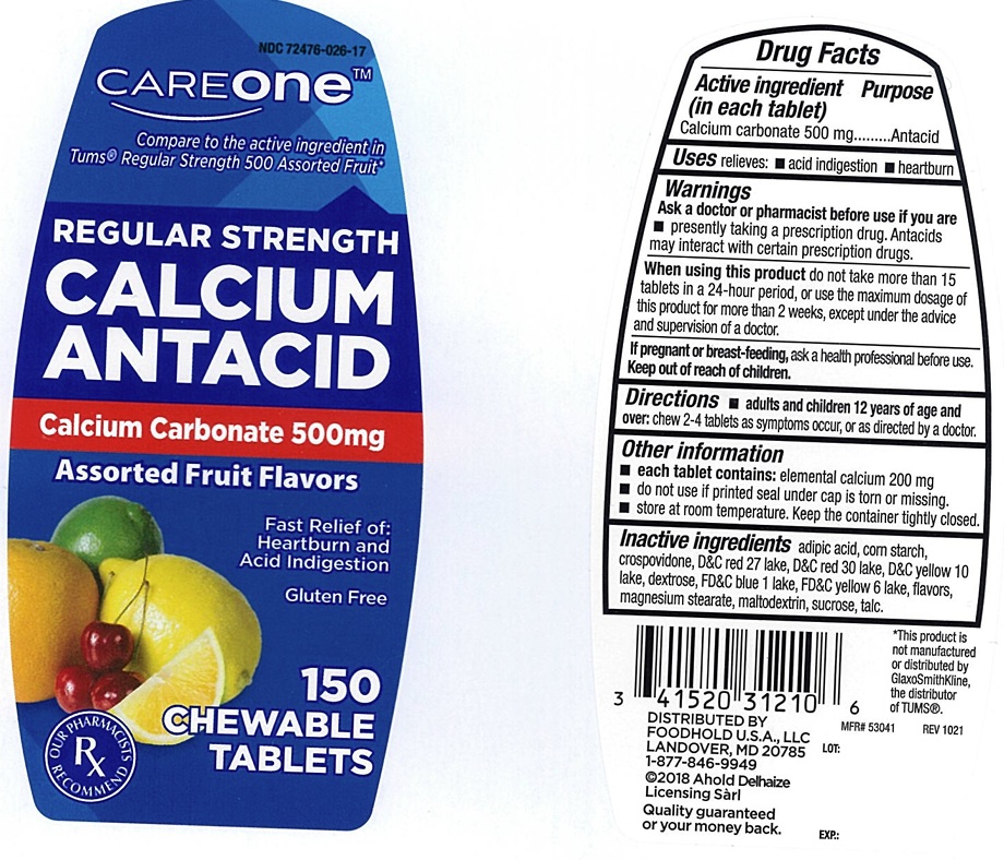 Pill image for Regular Strength Calcium Antacid Assorted Fruit