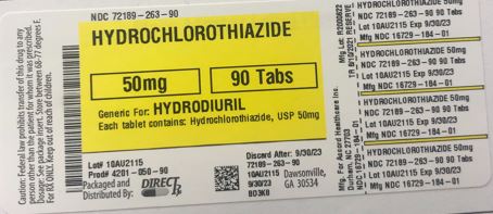 Pill image for Hydrochlorothiazide
