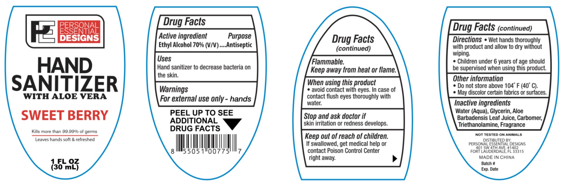 Pill image for Hand Sanitizer Gel With Aloe Vera Sweet Berry