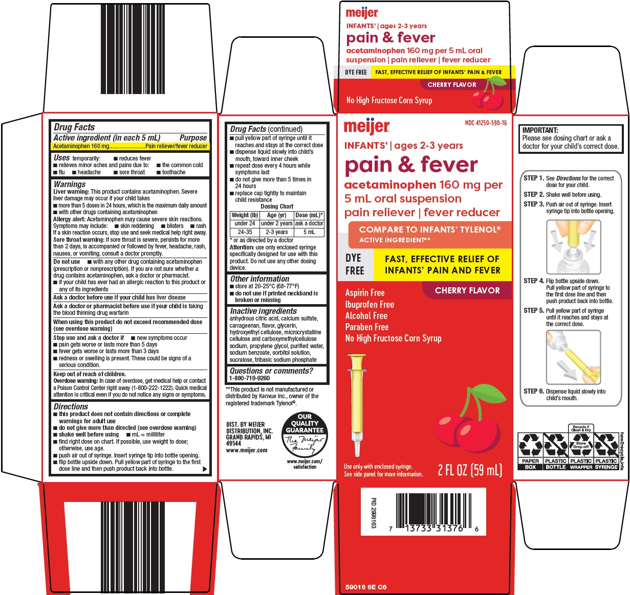 Pill image for Meijer Distribution, Inc. Pain & Fever Drug Facts