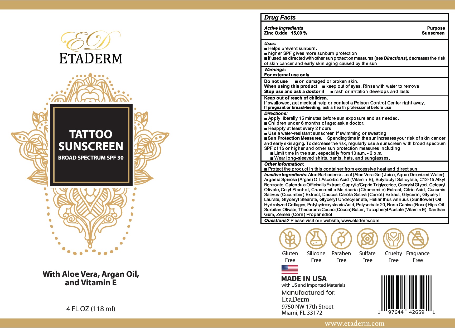 Pill image for Etaderm Tattoo Sunscreen Broad Spectrum Spf-30
