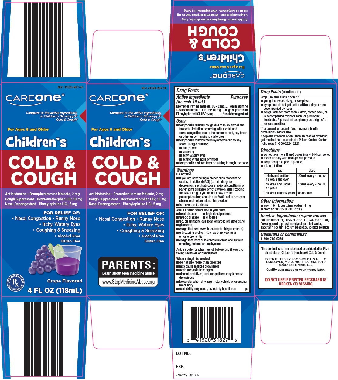 Pill image for American Sales Company Children’s Cold & Cough Drug Facts