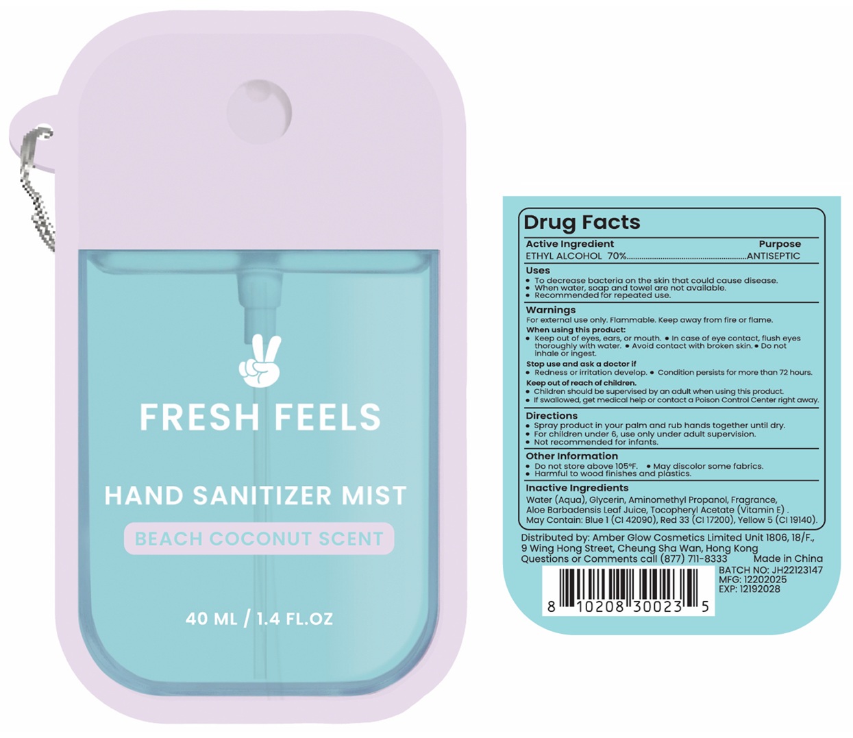 Pill image for Fresh Feels Hand Sanitizer Mist Beach Coconut Scent