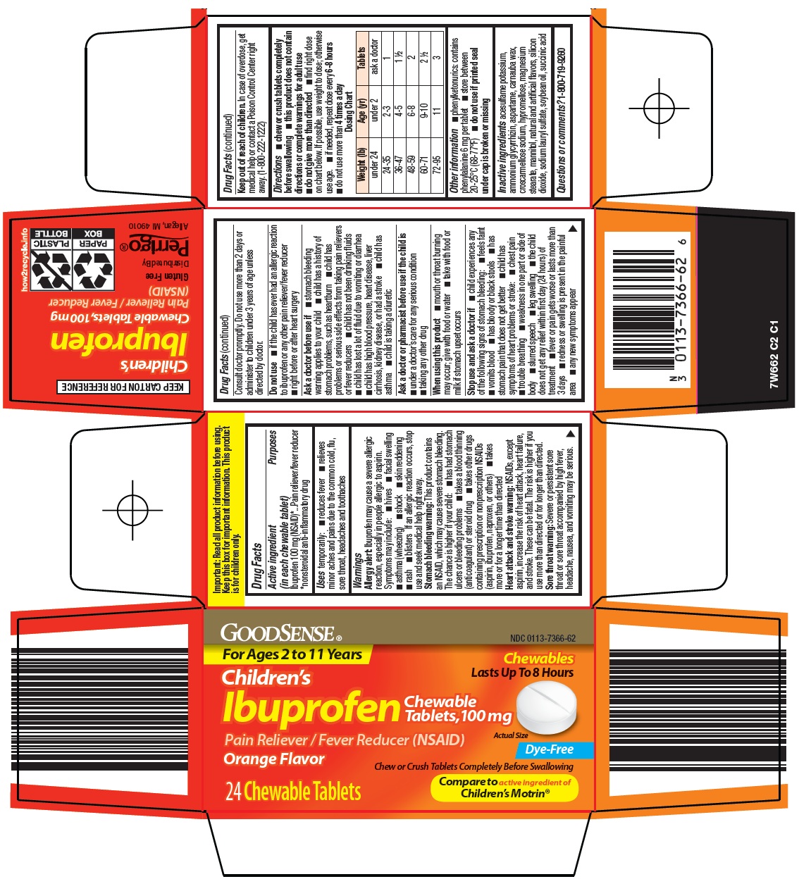Pill image for Perrigo Children’s Ibuprofen Drug Facts