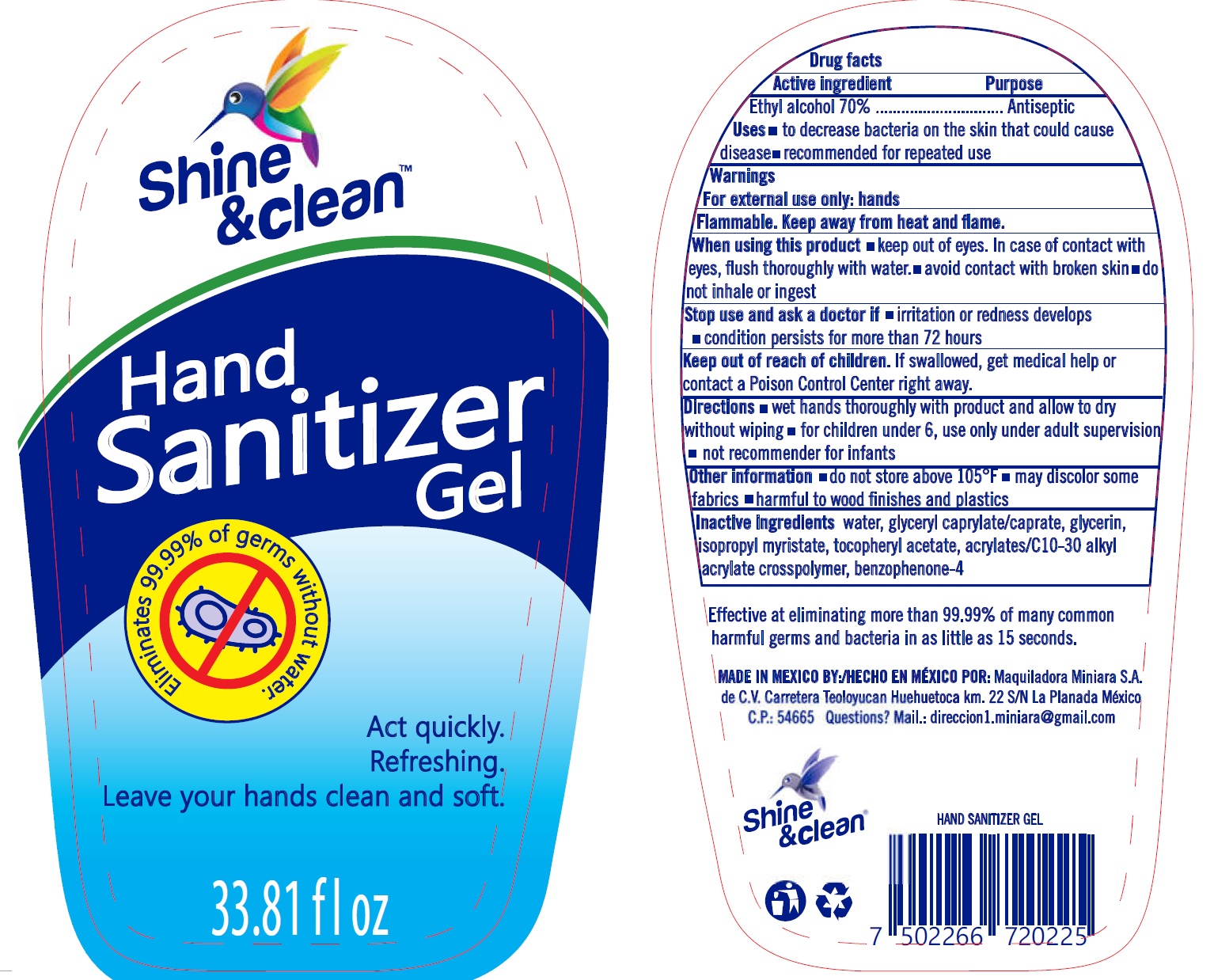 Pill image for Shine And Clean Hand Sanitizer Gel