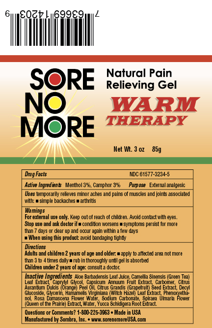 Pill image for Sore No More Warm Therapy Natural Pain Relieving Gel