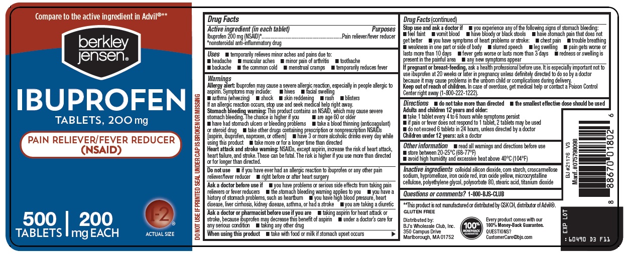 Pill image for Bjwc Ibuprofen Tablets 200 Mg Drug Facts