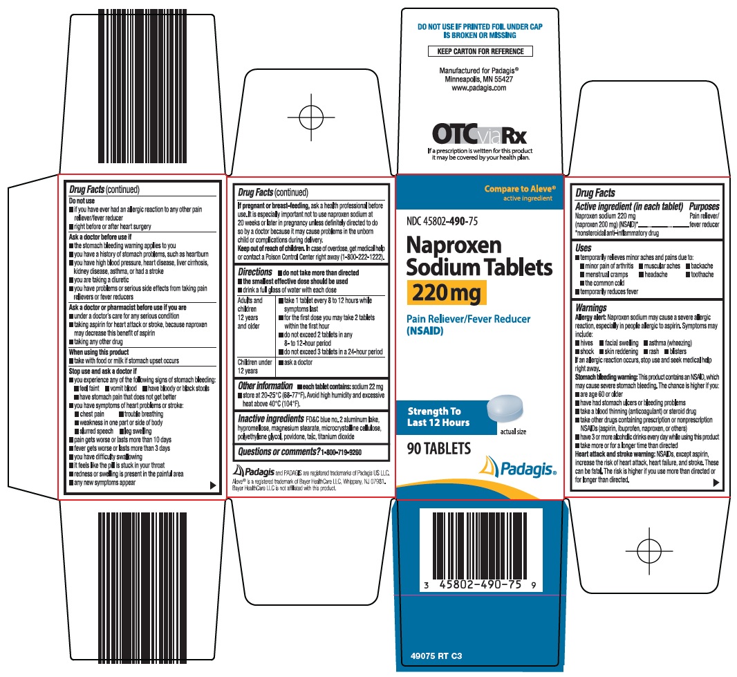 Pill image for Naproxen Sodium Tablets 220 Mg Drug Facts