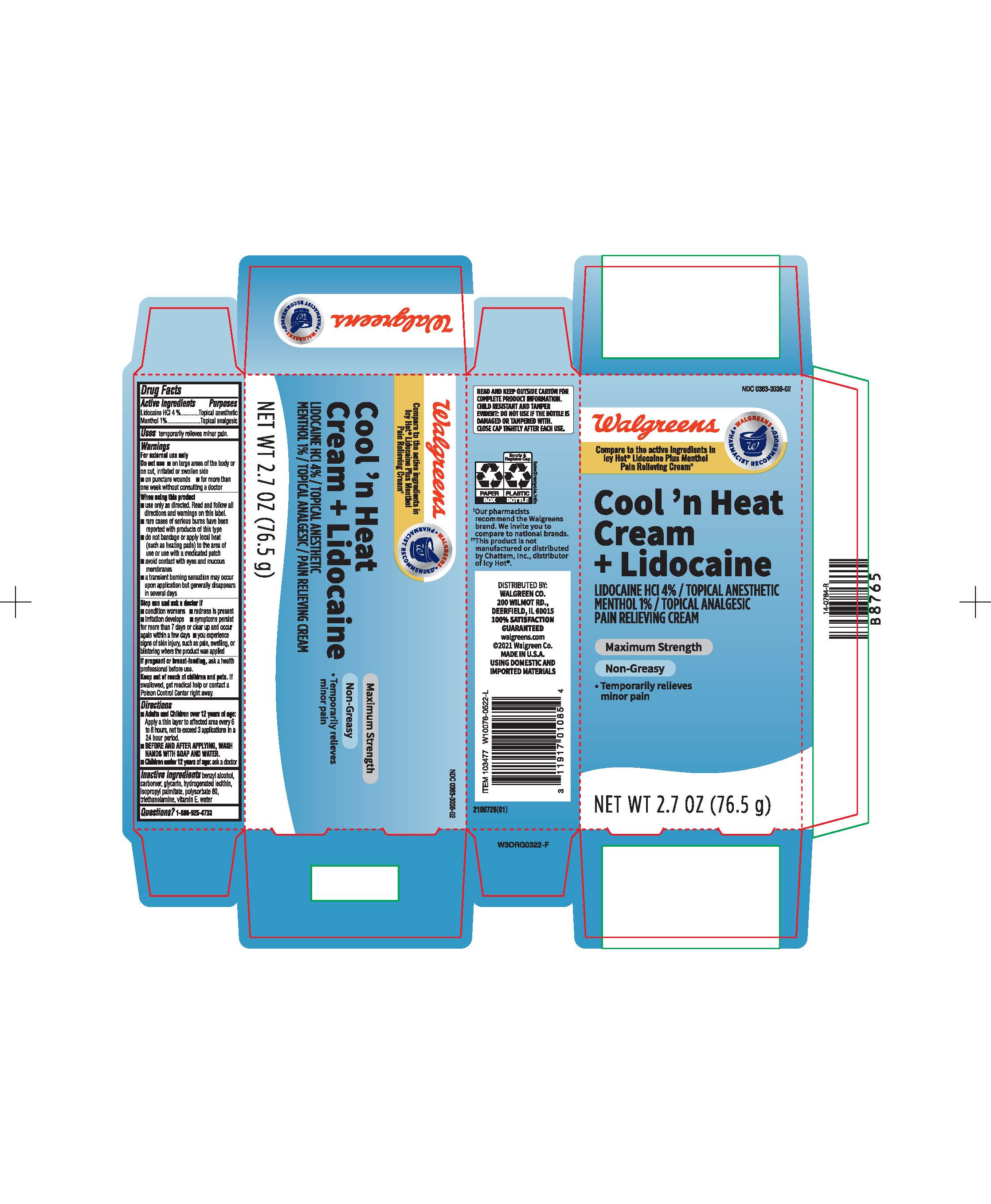 Pill image for Walgreen Cool N Heat Cream With Lidocaine