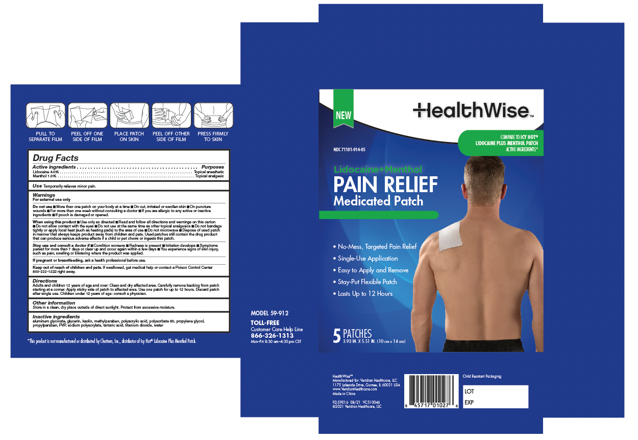 Pill image for Healthwise Lidocaine + Menthol Pain Relief Patch