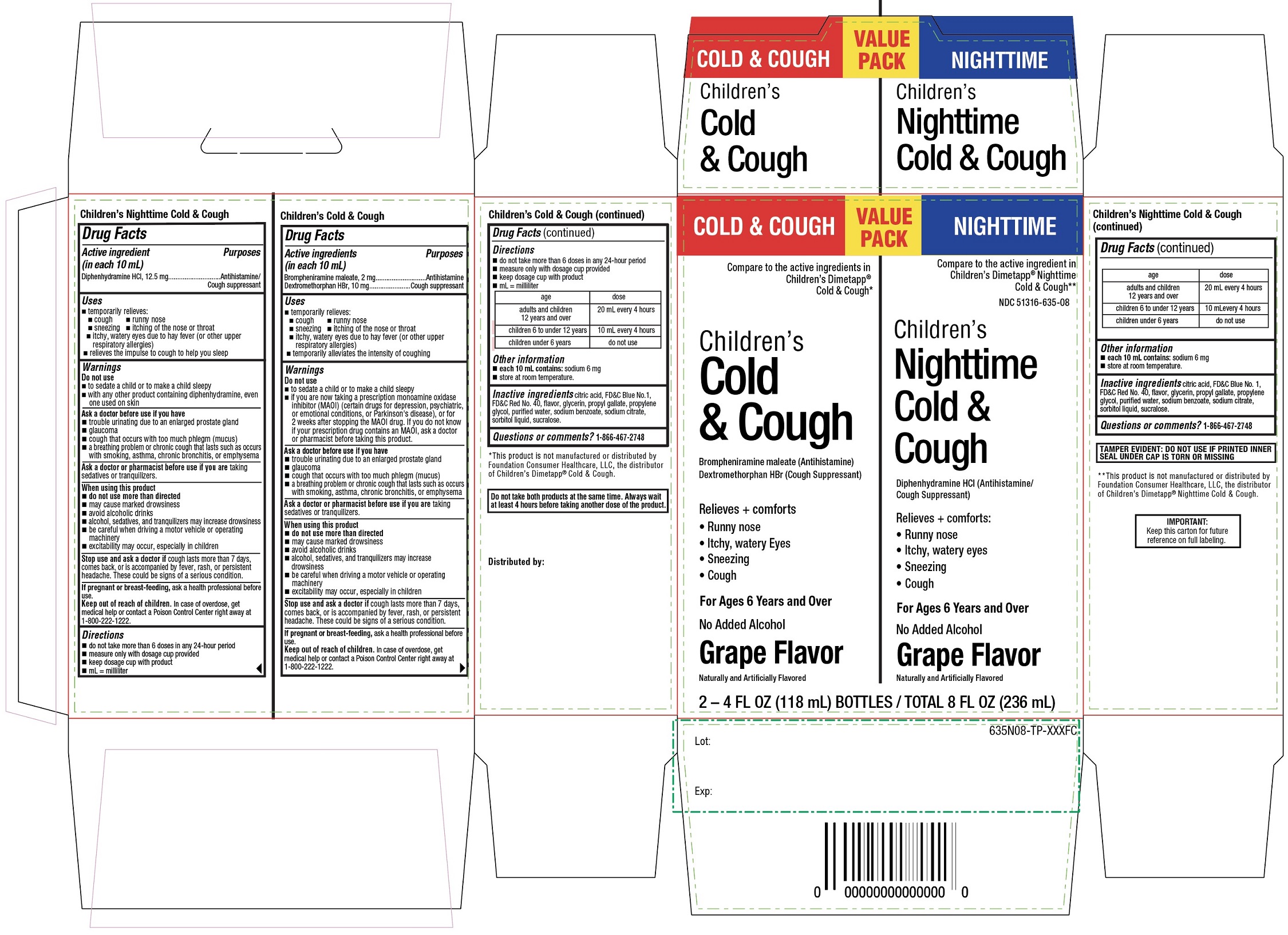 Pill image for Target Children’s Cold & Cough & Children’s Nighttime Cold & Cough Value Pack Drug Facts