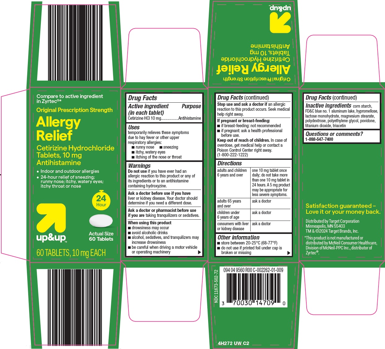 Pill image for target corporation allergy relief drug facts