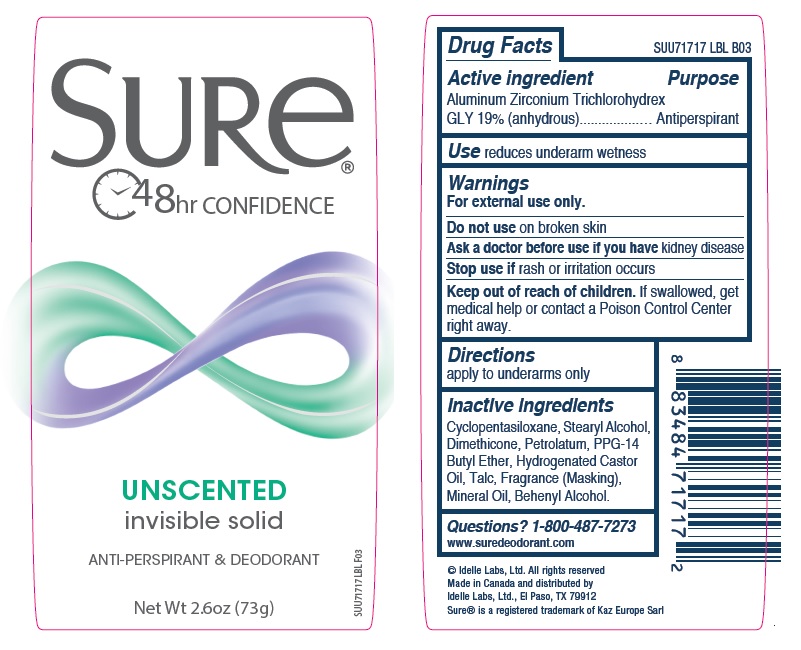 Pill image for Sure Invisible Solid Unscented