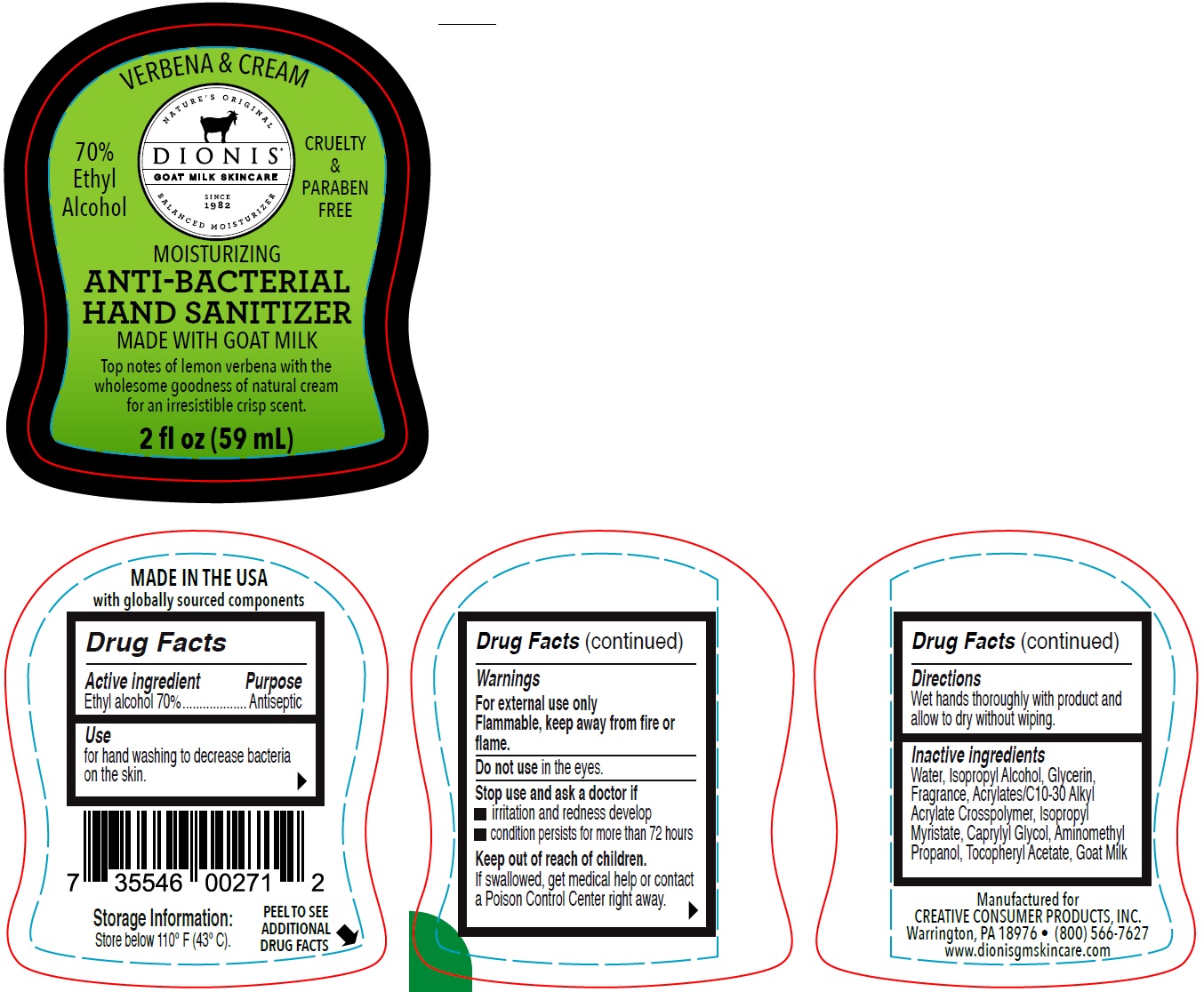 Pill image for Anti-bacterial Hand Sanitizer With Goat Milk Verbena & Cream