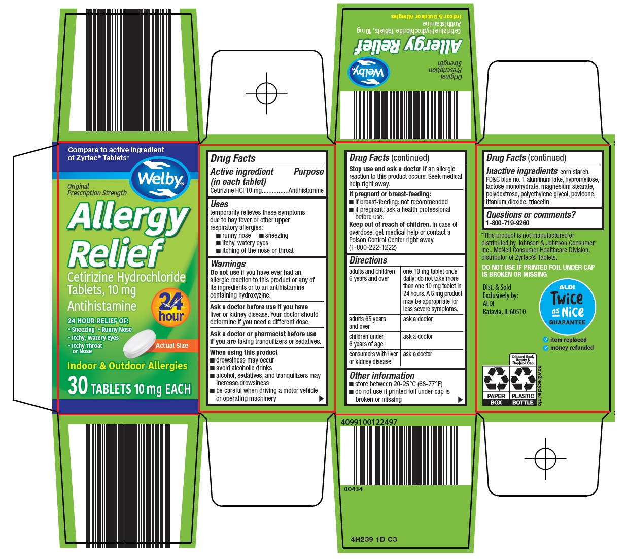 Pill image for Aldi Inc. Allergy Relief Drug Facts