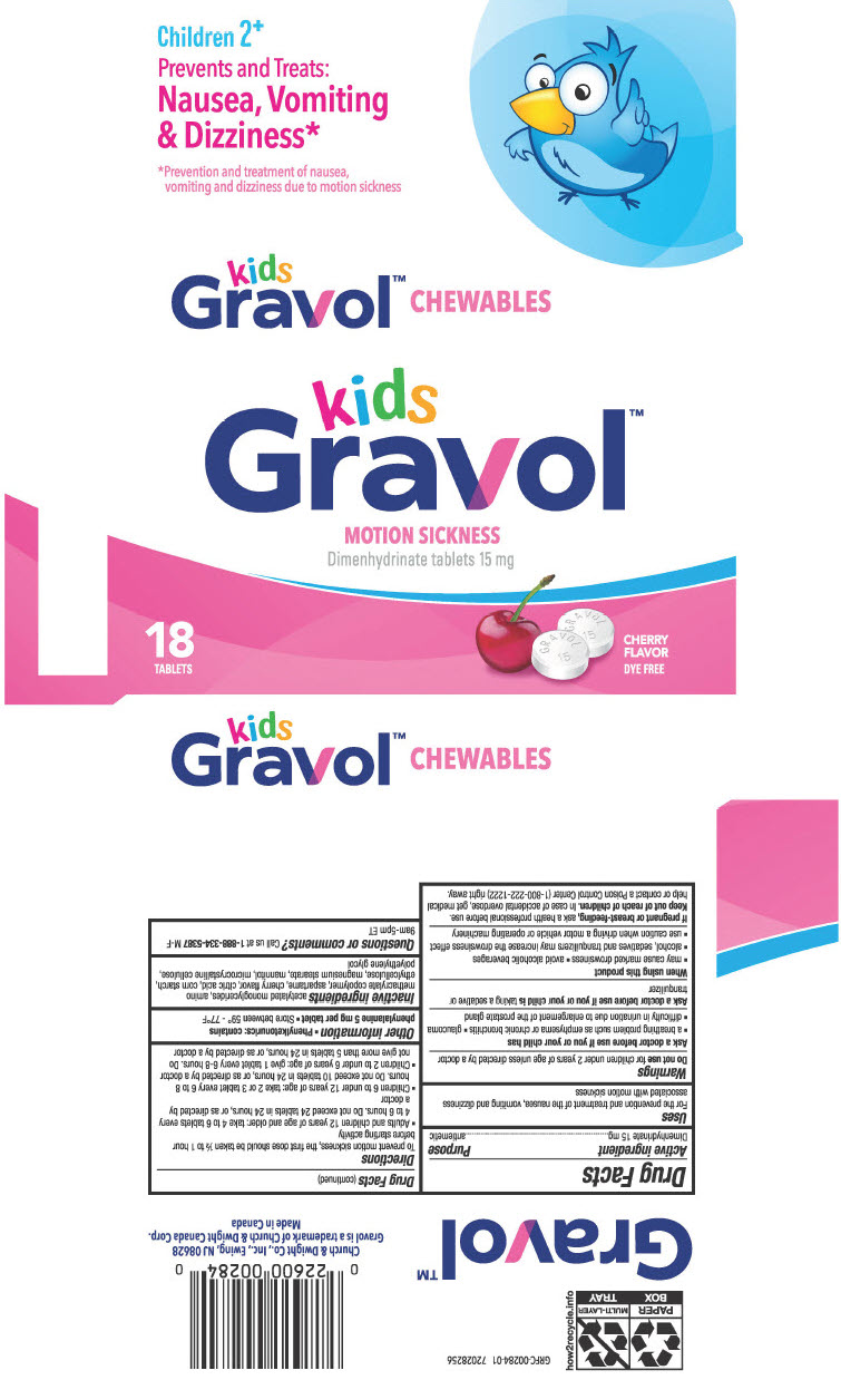Pill image for Kids Gravol™ Chewables Motion Sickness Dimenhydrinate