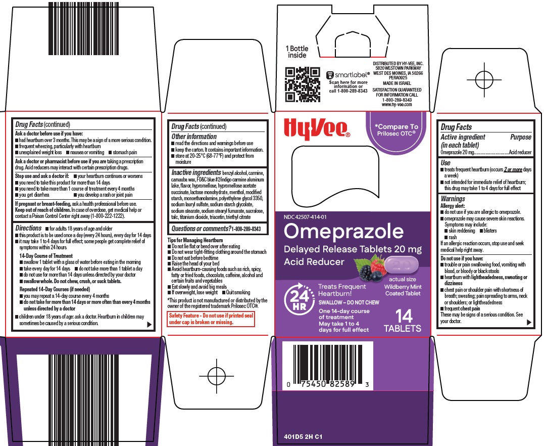 Pill image for Hy-vee, Inc. Omeprazole Drug Facts
