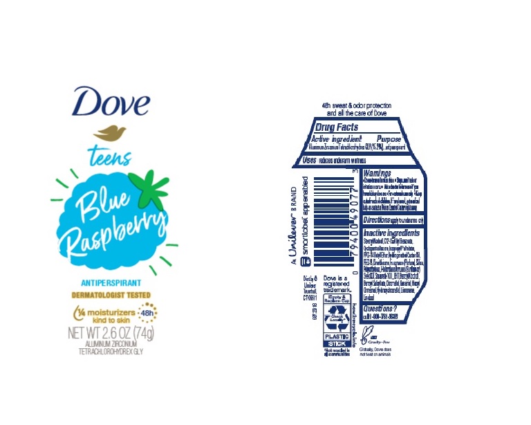 Pill image for Dove Teens Blue Raspberry 48h Antiperspirant